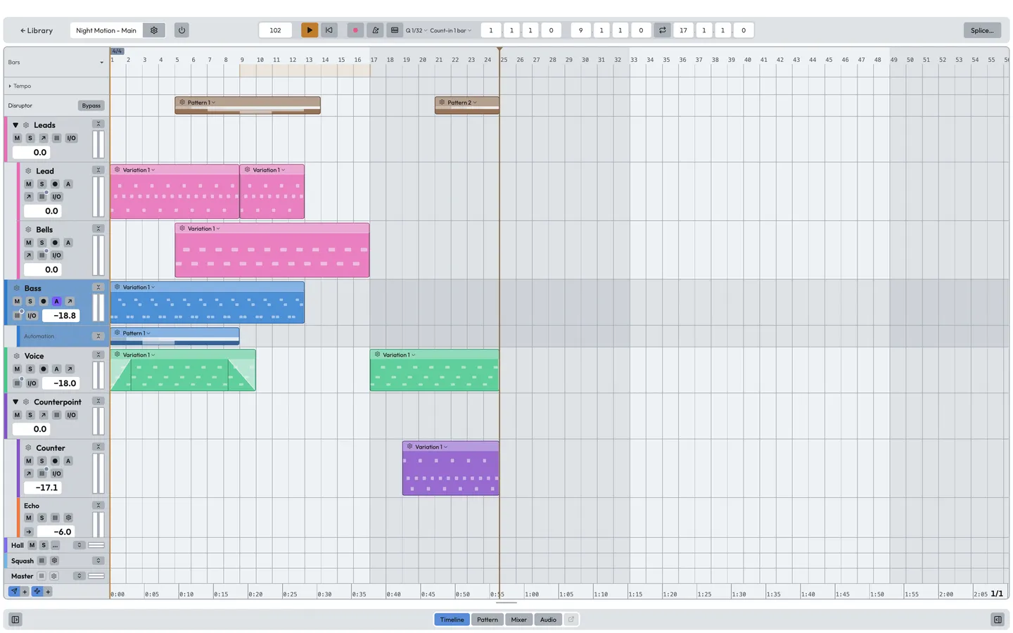 A track's automation lane below it, with trigger clips on the timeline