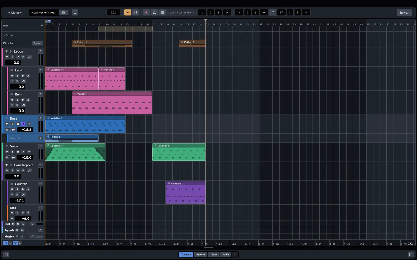 A track's automation lane below it, with trigger clips on the timeline